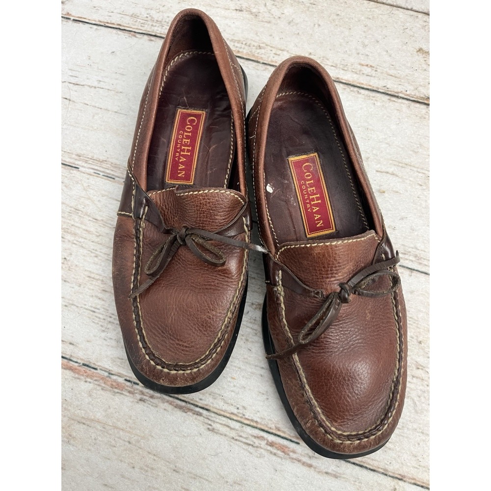 COLE HAAN Mens Brown Tassel Leather Dress Casual Loafers Shoes Sz 9M‎ Vintage
